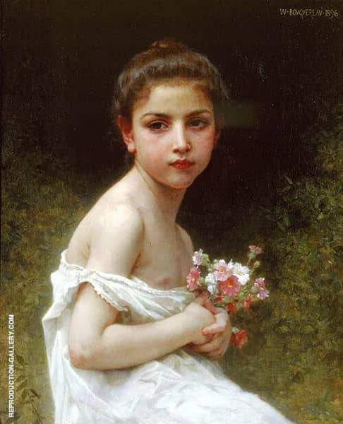 Little Girl with A Bouquet | Oil Painting Reproduction