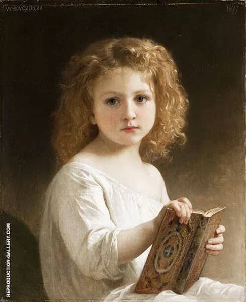 The Story Book by William-Adolphe Bouguereau | Oil Painting Reproduction