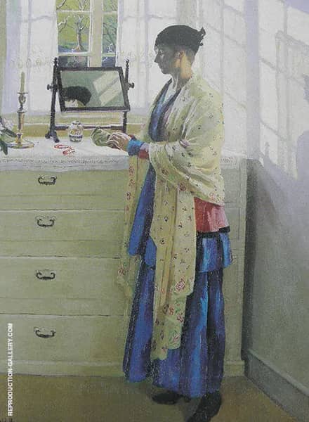Blue Gown 1917 by Harold Harvey | Oil Painting Reproduction