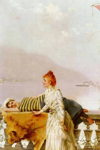 The Balcony by Vittorio Matteo Corcos | Oil Painting Reproduction