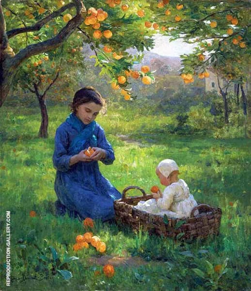 Under Orange Tree by Virginie Demont Breton | Oil Painting Reproduction
