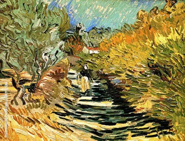 A Road at Saint Remy with Female Figure | Oil Painting Reproduction