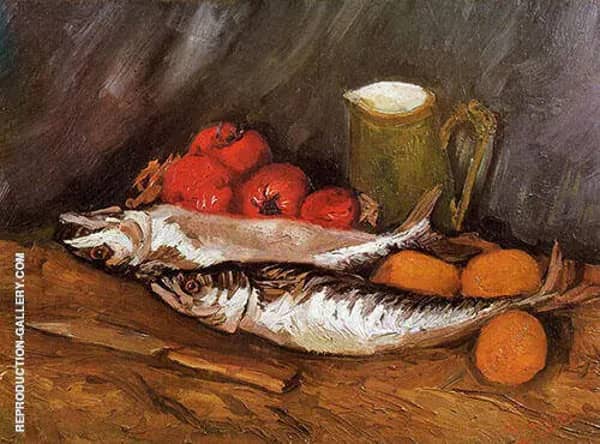Still Life with Mackerels Lemons and Tomatoes 1886 | Oil Painting Reproduction