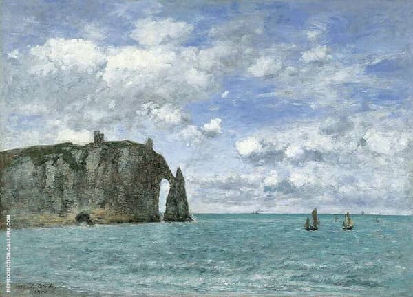 Etretat The Cliff of Aval by Eugene Boudin | Oil Painting Reproduction