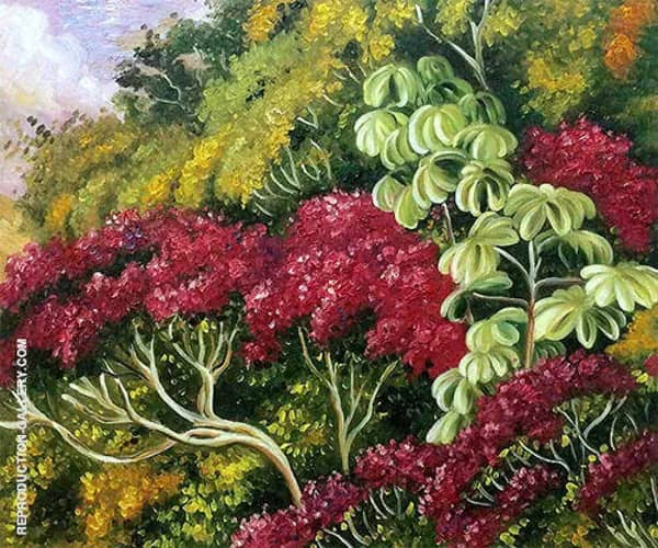 A Bank of Quaresma and Trumpet Trees Brazil | Oil Painting Reproduction