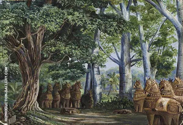 African Baobab Trees a Large Tamarind The God Aiyanar and His Two Wives | Oil Painting Reproduction