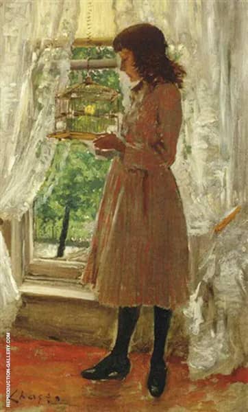 The Pet Canary 1886 by William Merritt Chase | Oil Painting Reproduction