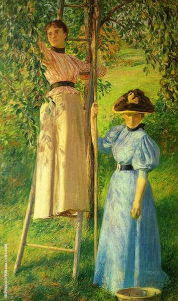 The Pear Orchard c1895 by Joseph de Camp | Oil Painting Reproduction