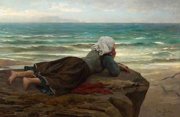 The Cliff by Jules Breton | Oil Painting Reproduction