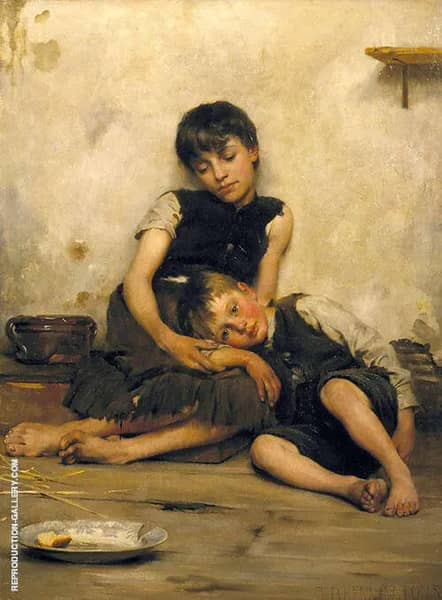 Orphans 1885 by Thomas Benjamin Kennington | Oil Painting Reproduction
