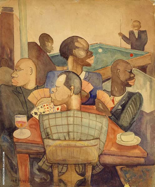 Nous Quatre a Paris c1930 by Palmer Hayden | Oil Painting Reproduction