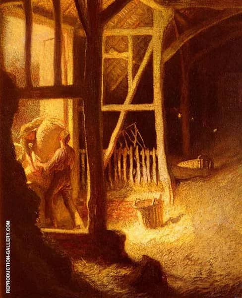 The Barn Door by Sir George Clausen | Oil Painting Reproduction