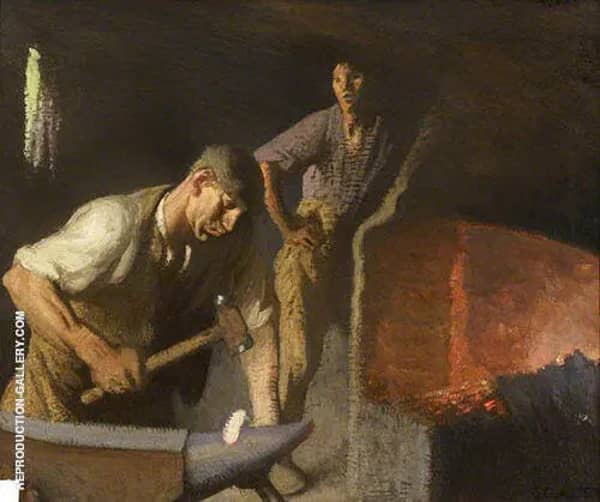 The Blacksmith 1926 by Sir George Clausen | Oil Painting Reproduction