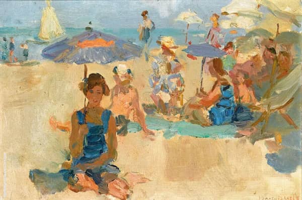 Sunny Day at the Beach Viareggio | Oil Painting Reproduction