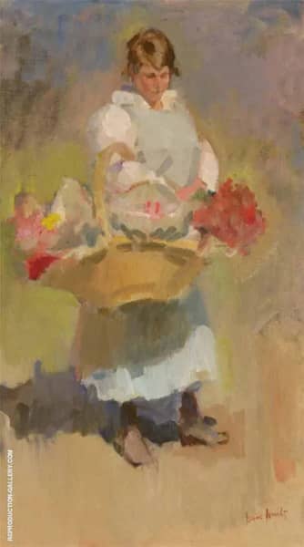 A Flower Girl by Isaac Israels | Oil Painting Reproduction