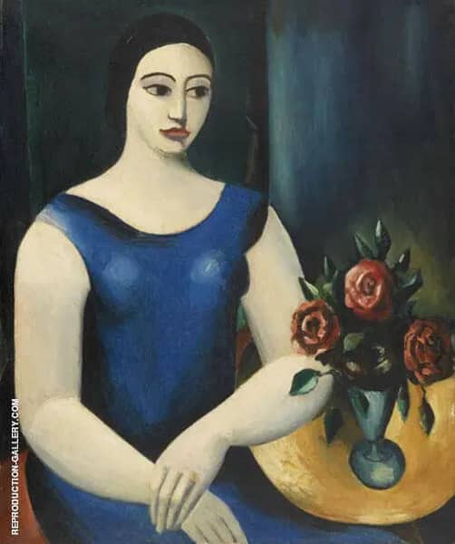 Girl in a Blue Dress 1926 by Christopher Wood | Oil Painting Reproduction