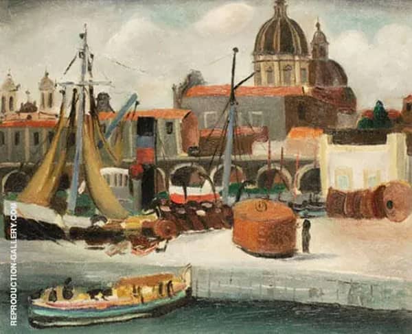 On The Quay by Christopher Wood | Oil Painting Reproduction