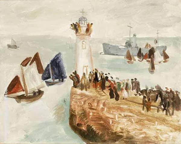 Shipping off Newlyn Harbour c1926 | Oil Painting Reproduction