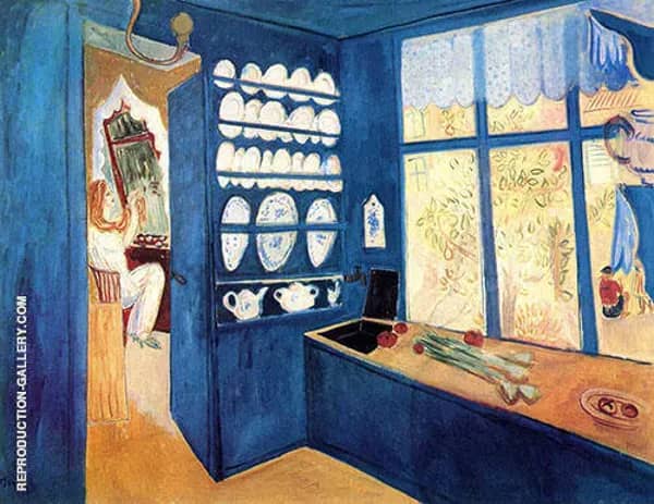 The Blue Kitchen by Isaac Grunewald | Oil Painting Reproduction