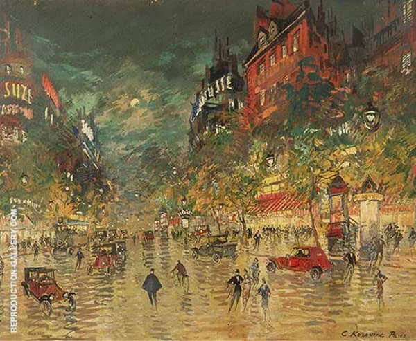 Paris by Night by Konstantin Korovin | Oil Painting Reproduction