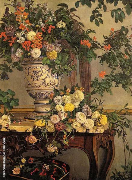 Flowers 1868 by Frederic Bazille | Oil Painting Reproduction