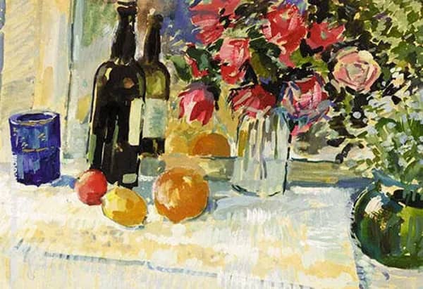 Still Life with Bottle of Wine | Oil Painting Reproduction