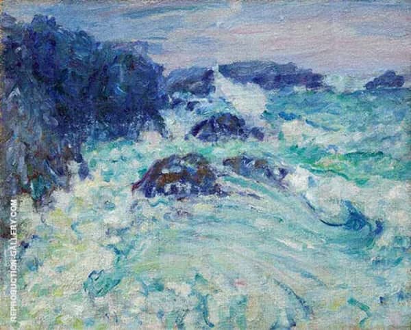 Rough Sea Morestil c1900 by John Peter Russell | Oil Painting Reproduction