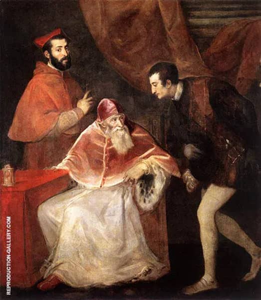 Pope Paul III and His Grandsons 1546 | Oil Painting Reproduction