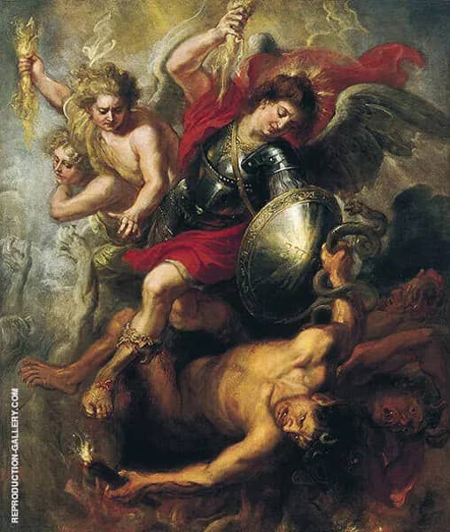 Saint Michael Expelling Lucifer and the Rebellious Angels 1622 | Oil Painting Reproduction