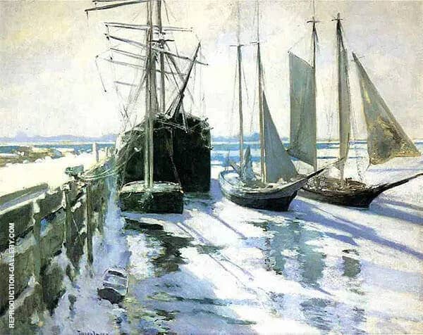 Connecticut Shore Winter 1889 | Oil Painting Reproduction