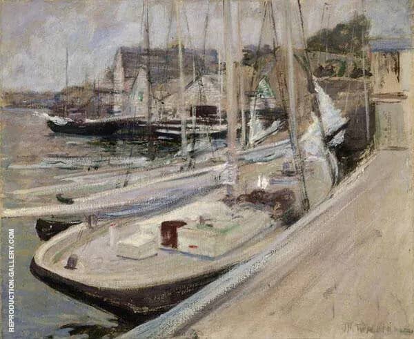Fishing Boats, Gloucester Harbor c1901 | Oil Painting Reproduction
