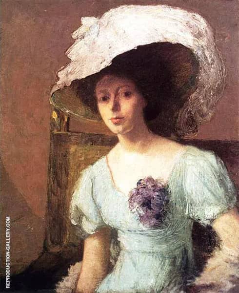 The Blue Gown by J. Alden Weir | Oil Painting Reproduction