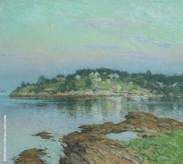 The Young Moon 1907 by Willard Leroy Metcalf | Oil Painting Reproduction