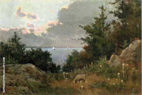 Grazing Sheep Coast of Maine 1877 | Oil Painting Reproduction