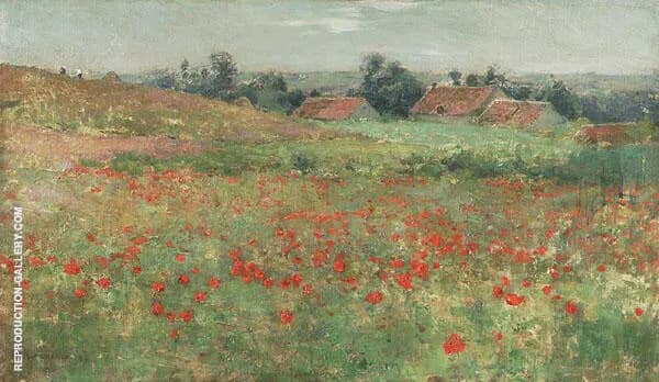 Poppy Field 1886 by Willard Leroy Metcalf | Oil Painting Reproduction