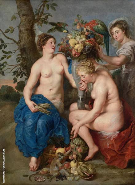 Ceres and Two Nymphs c1615 | Oil Painting Reproduction