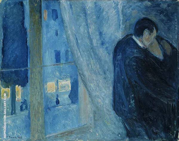 The Kiss by the Window 1892 by Edvard Munch | Oil Painting Reproduction