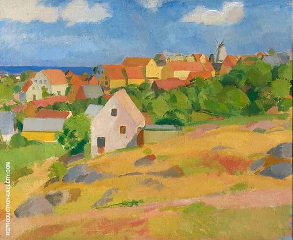 View over Gudhjem 1912 by Karl Isakson | Oil Painting Reproduction