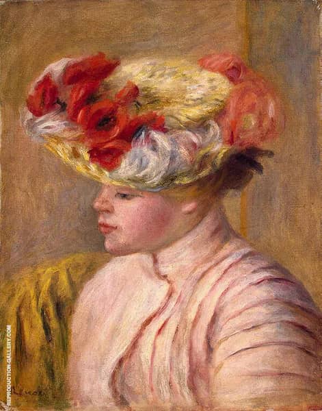Young Woman in a Flowered Hat | Oil Painting Reproduction