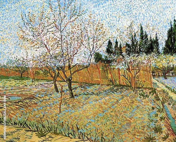 Orchard with Peach Trees in Blossom 1888 | Oil Painting Reproduction