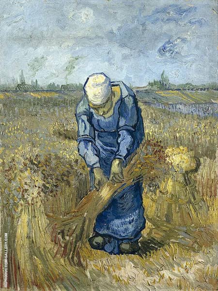 Peasant Woman Binding Sheaves | Oil Painting Reproduction