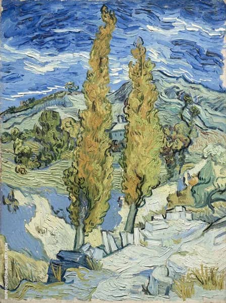 Two Poplars on a Road Through The Hills | Oil Painting Reproduction