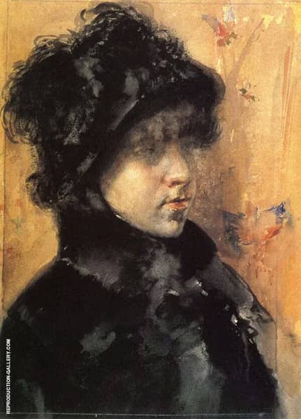 A Portrait Study by William Merritt Chase | Oil Painting Reproduction