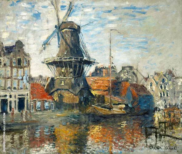 The Windmill Onbekende Canal Amsterdam 1874 | Oil Painting Reproduction