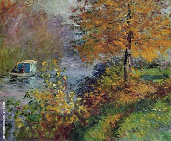 The Studio Boat 1875 by Claude Monet | Oil Painting Reproduction