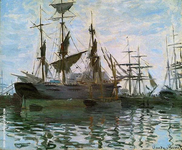 Study of Boats, Ships in the Harbour 1873 | Oil Painting Reproduction