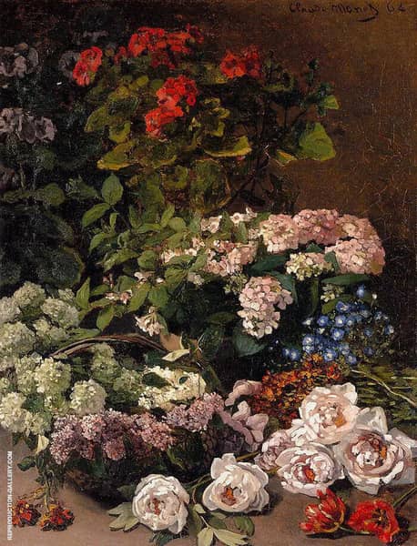 Spring Flowers 1864 by Claude Monet | Oil Painting Reproduction