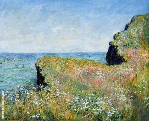 Edge of the Cliff at Pourville 1882 | Oil Painting Reproduction