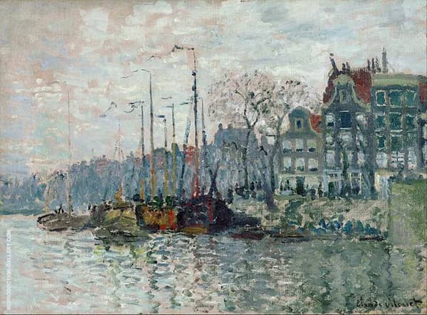 View of the Prins Hendrikkade and the Kromme Waal Amsterdam 1874 | Oil Painting Reproduction