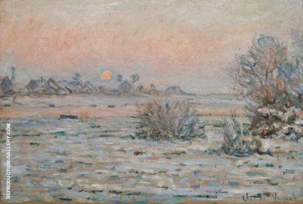 Winter Sun Lavacourt 1879 by Claude Monet | Oil Painting Reproduction